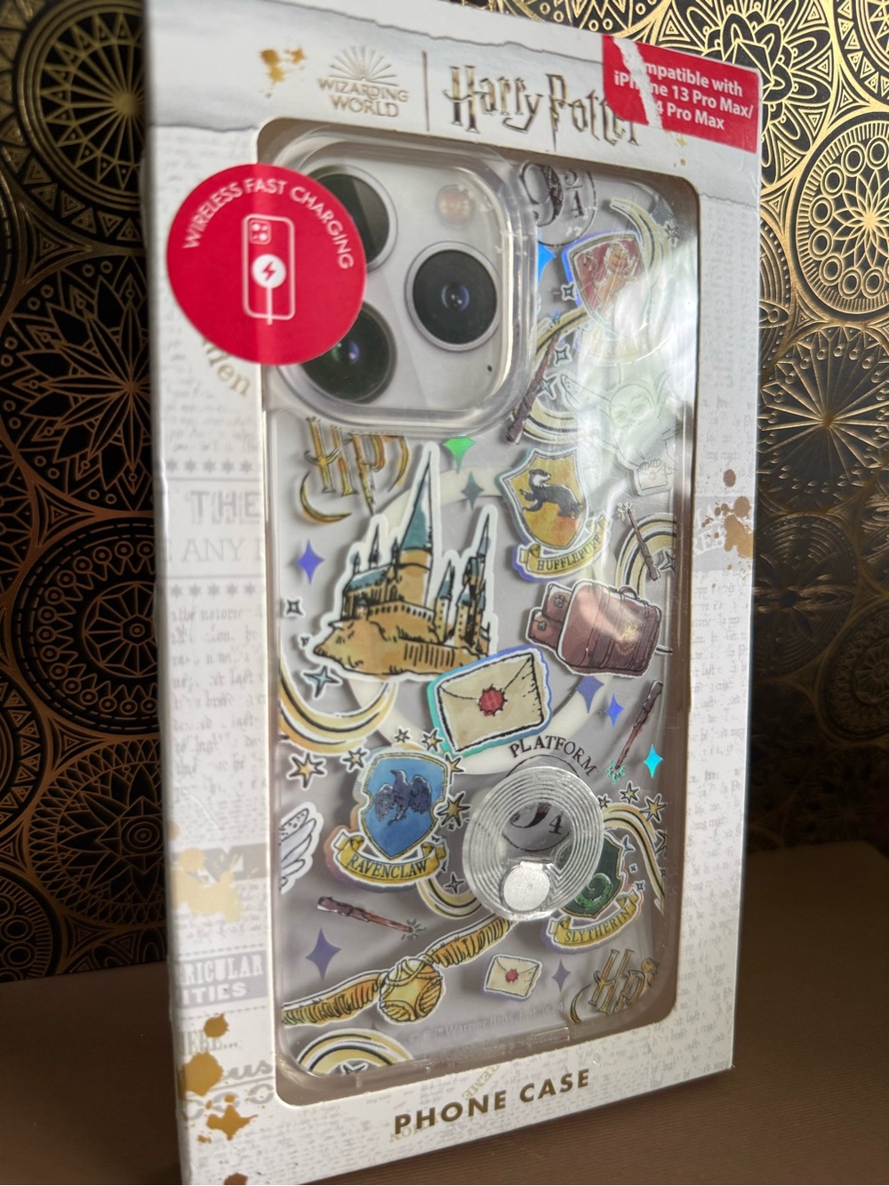 Warner Bros. Harry Potter Clear Phone Case with Multicolor Sticker Designs